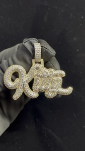 Wholesale Diamond King Letter <b>Pendant</b> Hip Hop <b>Pendant</b> in 925 Sterling <b>Silver</b> with Custom CZ Moissanite <b>Pendant</b> <b>for</b> <b>Men</b> - Product Image 5
