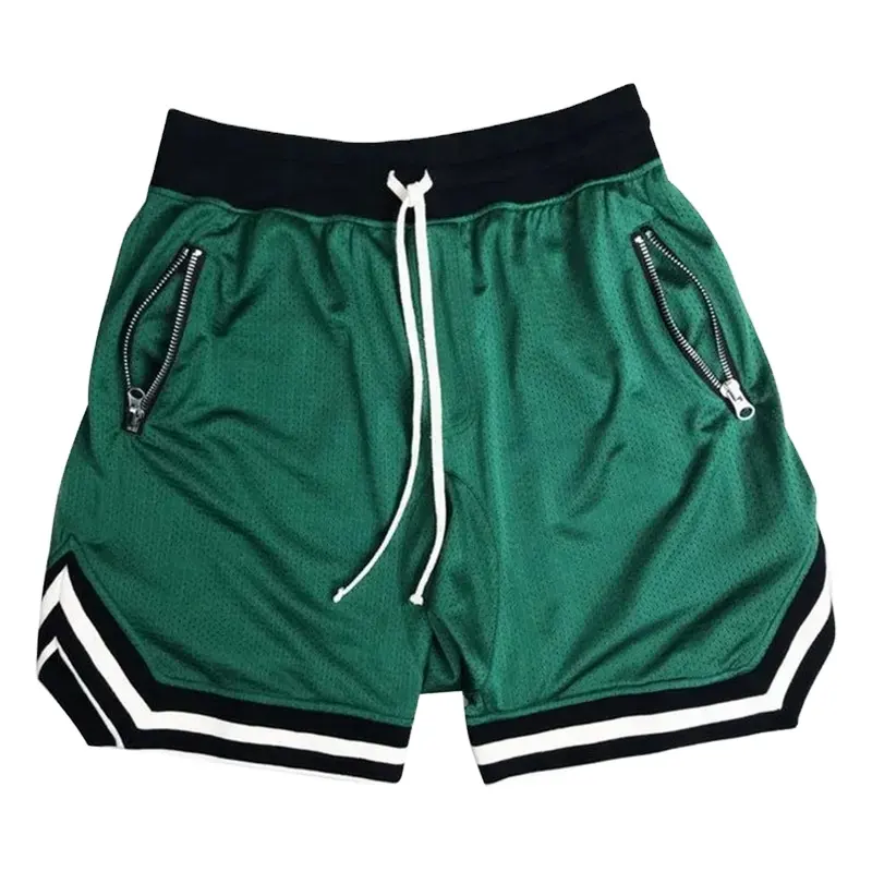 Basketball Shorts Double Inter Lock Shorts Mesh Shorts Zip Pockrts Sportswear Custom Logo