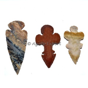 AgateExport.com Pointes de flèches indiennes en obsidienne acajou sculptées, origine Gujarat, de 1 à 1,50 pouce - Product Image 6