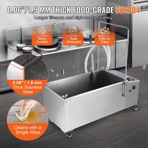 Sistema di filtraggio della friggitrice con capacità del serbatoio dell'olio da 55L/min velocità di filtrazione dell'olio ruote e tubo flessibile per negozi di hamburger da ristorante - Product Image 5