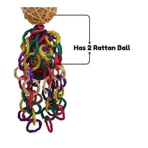 Jouets pour oiseaux en chaîne de rotin écologiques en Java, fournitures durables pour oiseaux - Product Image 2
