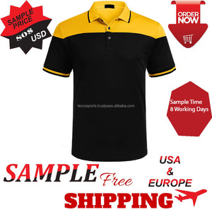 T-shirt à manches courtes et col en O pour hommes, en coton jaune et noir avec broderie de logo, poids en tissu de 260g, tenue décontractée - Product Image 5