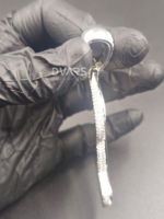 Collier pendentif lettre diamantée Dvars, pendentif initiale personnalisée style rappeur, pendentif lettre personnalisée en moissanite glacée pour homme