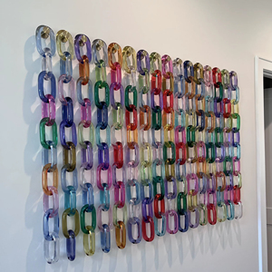 Decoración de Pared con Cadena de Eslabones de Madera Rectangulares Hechos a Mano, Ecológicos, con Patrón Horizontal, para Bodas, Venta al Por Mayor - Product Image 1