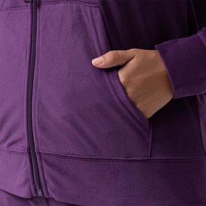 <b>Women</b> <b>Purple</b> Hooded Reversible Breathable Lightweight <b>Tracksuit</b> Full Sleeve Solid Color Casual Sportswear Set Winter Wear - Product Image 5