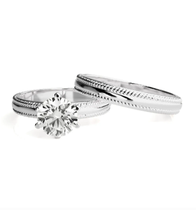 925 Sterling Silver Silver Solitaire <b>Couple</b> Rings - Product Image 1