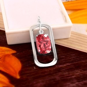 Pendentif Saphir Padparadscha de Ceylan Impeccable en Argent Sterling 925, Pierre Précieuse Coussin Faite à la Main, Cadeau de Fiançailles - Product Image 5
