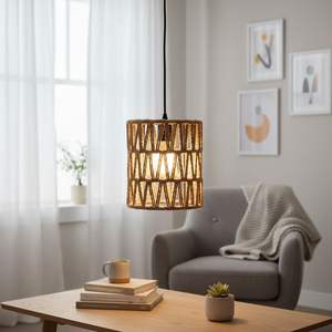 Woven Rattan Lampshades Handmade Natural Wicker Lamp Shade Cover Cylinder Design for Pendant Table and Floor Lamp Decor - Product Image 5