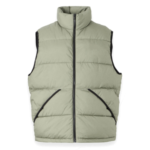 Gilets matelassés de qualité supérieure, couleur vert olive, fermeture éclair, sans manches, nylon polyester, coupe-vent d'hiver, avec poche - Product Image 1