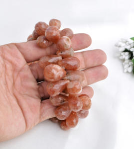 Collar de cuentas facetadas de piedra del sol natural de 7 pulgadas, cuentas facetadas de piedra del sol natural en forma de lágrima para la elaboración de joyería fina. - Product Image 3