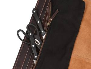 Genuine Leather Knife <b>Roll</b> Chef Equipment Storage <b>Bag</b> Professional Culinary <b>Tool</b> Travel Case Holder LKR-0310 - Product Image 5