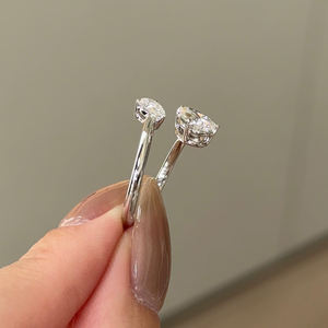 2 Stone Pear Cut Zircon Diamond Trendy Toi Et Moi Style Open Engagement Ring 925 Sterling Silver Wedding Anniversary Party <b>Gift</b> - Product Image 6