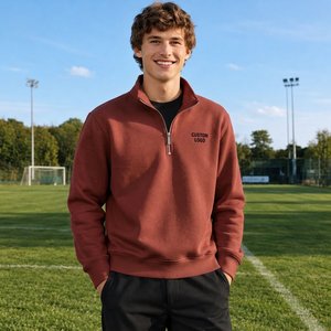 Sweat-shirt blanc à col zippé pour homme, léger, confortable, à manches longues, vêtement de mode moderne, vente en gros - Product Image 6