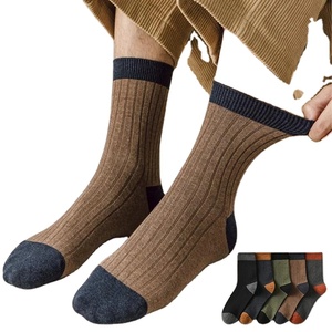 Calcetines de tripulación para hombre, calcetín tobillero informal cómodo transpirable, bloque de Color, calcetines suaves absorbentes de sudor, calcetines masculinos de moda de alta calidad - Product Image 1