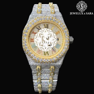 Premium Quality Exclusive Gold Diamond Luxury Watch Water Resistant <b>Automatic</b> Movement Available for Affordable Price from India - Product Image 3