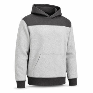 Wholesale Grey <b>Black</b> Pocket Design Pullover Hoodie <b>Men</b> Heavyweight Cotton Fleece Quick Dry Breathable Stringless Streetwear OEM - Product Image 3