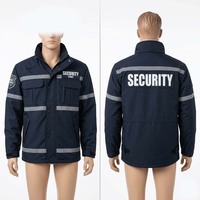 Veste de sécurité en polyester Oxford de qualité supérieure 240 GSM, bleu marine, panneaux réfléchissants, logo brodé personnalisé, travail sur mesure