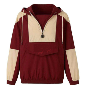 AKA Greek Organization Color Block <b>Summer</b> Windbreaker <b>Jacket</b> | Hooded Half Zip Anorak | OEM ODM Manufacturer | Custom Embroidery - Product Image 3