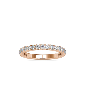 Moissanite Eternity Wedding Band, Half Pave <b>Dainty</b> Stackable <b>Ring</b>, Minimalist Gold Anniversary Band for Women - Product Image 1