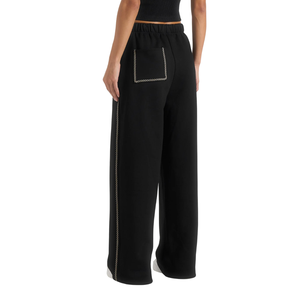Ensemble de survêtement pour femmes avec capuche et fermeture éclair intégrale, pantalon à jambes larges, coutures décoratives, taille élastique, vente en gros, OEM personnalisés, ensemble deux pièces - Product Image 5
