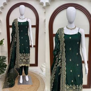 Nuevo Conjunto de Fiesta Gujarati Elegante para Mujer, Top de Seda de Moda, Palazzo y Dupatta, Listo para Usar, Sin Arrugas, de Secado Rápido y Elástico - Product Image 4
