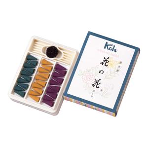 Encens japonais en cône Nippon Kodo Hana no Hana, 30 pièces, 3 senteurs florales : rose, lys, violette. Fabriqué au Japon. Parfum d'ambiance pour la maison. Cadeau. Vente en gros. - Product Image 2
