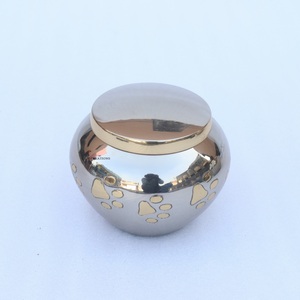 High Quality Modern Brass Odyssey Pet Cremation Urns Electroplated Custom Paw Engraved Nickel Shiny for Pet Ash Storage - Product Image 5