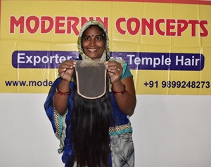 Extensions de cheveux vierges non traités bon marché couleur noire soyeuse naturelle 5*5 fermeture droite vente en gros cheveux humains indiens bruts de temple - Product Image 1