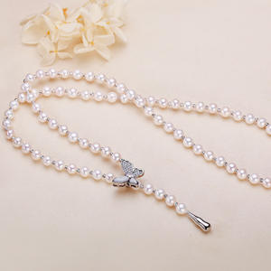 Collier en perles d'eau douce authentiques de Zhuji, style papillon, chaîne de clavicule, vente en gros, pendentif tendance - Product Image 3