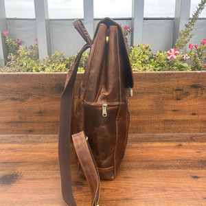 Nouveau sac à dos de luxe en cuir marron de créateur fait à la main en cuir crunch complet sac à dos élégant sac à dos sac - Product Image 4