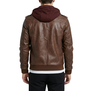 High Street Men'<b>s</b> Bomber <b>Jacket</b> 100% Genuine Sheep Leather Slim Fit Zipper Breathable Hooded Leather <b>Jackets</b> - Product Image 2