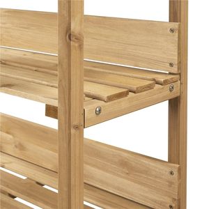 Tavolo da giardinaggio per esterni con ripiano portaoggetti in legno naturale - Product Image 3