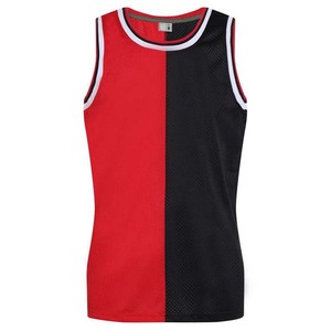 OEM Customizable Wholesale Print Name Number Durable Breathable Plus Size Quick Dry Basketball Jerseys for Adult Black Red Color - Product Image 1
