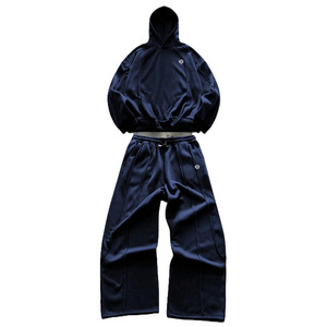 Ensemble jogging et sweats à capuche amples pour hommes, en coton tricoté premium, haute densité (GSM), fabrication sur mesure, vente en gros, ODM, streetwear, vêtements décontractés d'hiver, fournisseur - Product Image 2