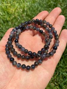 Pulsera de Iolita Natural Elástica Ajustable en Oferta, Pulseras de Piedras con Cuentas para Mujeres y Hombres, Estilo Feng Shui, Cristales - Product Image 4