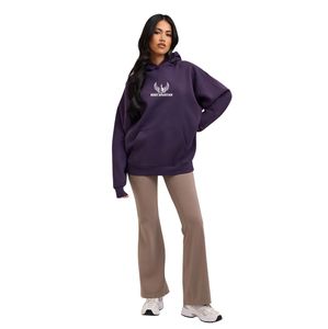 Dark Purple Relaxed Fit <b>Hoodie</b> Women Fleece Pullover Long Sleeve Casual Streetwear Relaxed Fit Fashion Daily Wear - Product Image 1