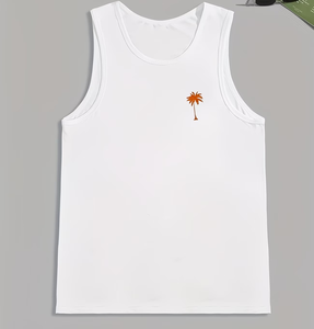 Ensemble décontracté homme été : gilet et short, avec débardeur sans manches tendance, séchage rapide, tricoté 100% coton - Product Image 5