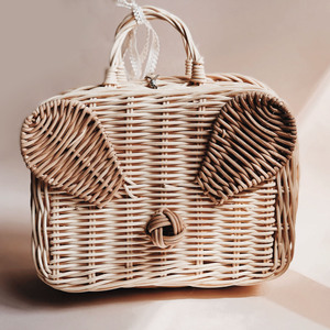 Maleta infantil para almacenamiento y viajes, maletas de mimbre con diseño de conejo, equipaje infantil, maletín. - Product Image 1