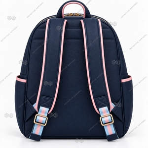 กระเป๋าเป้หนังเทียม JJOA Jack Jill America สีน้ำเงินกรมท่า แบบขายส่ง รับทำตามสั่ง สำหรับปักลายเย็บติด ใช้สำหรับไปโรงเรียนหรือเดินทาง - Product Image 2