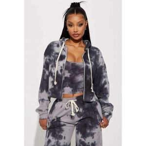 Conjunto Deportivo Personalizado para Mujer, Diseño Vintage con Estampado, Lavado Ácido, Pantalones Lisos de Alta Calidad, Sudadera con Capucha - Product Image 1