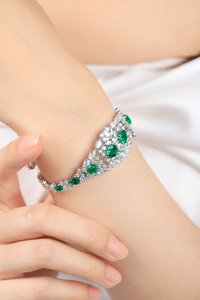 Pulsera de Lujo para Mujer en Plata 925 con Diamante Sintético Cultivado en Laboratorio, Corte Oval Clásico, Certificado IGI, para Boda - Product Image 2