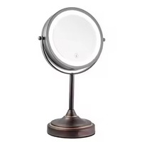 Miroir de table rond moderne en métal avec support pour mariage, maquillage, décoration intérieure - Écologique