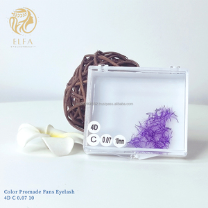 Proveedor de pestañas Promade Etiqueta privada Abanicos sueltos prefabricados 3D-20D Hecho a mano Corea PBT Fibra Natural Pestañas largas y gruesas OEM/ODM - Product Image 1