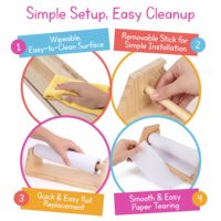 Porte-rouleau de papier en bois naturel pour enfants, dessin, peinture, artisanat, bricolage, activité créative, distributeur de papier de table