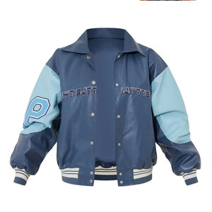BRUIT INTERNATIONALS Custom Cropped Windproof Fleece Lined Winter Varsity <b>Jacket</b> <b>Women</b> Baseball Style High School Letterman OEM - Product Image 1