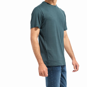 Men's O-Neck Short Sleeve T-<b>Shirt</b> <b>100</b>% <b>Polyester</b> 180g Fabric Customized Front Logo Knitted Regular Fit Solid Color Breathable - Product Image 6
