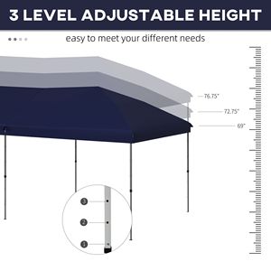 10FT X 19FT Easy up Steel Frame Pop up <b>Tent</b> 3-Level Adjustable Event Party <b>Canopy</b> with Carrying Bag - Product Image 6