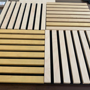 Modern Rubber Core Nature Veneer Acoustic Wall Panels Wood Wool Decorative MDF for Home Living Room Gym-Polyester Acoustic - Product Image 1