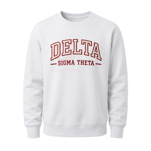 Delta |   Sigma |   Sweat-shirt court à manches longues pour femme Theta Sorority, pull personnalisé brodé, vêtements de sport, haut de sport pour l'entraînement - Product Image 4
