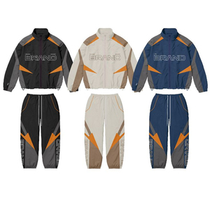 Men Hooded Windbreaker Tracksuit Set Waterproof <b>Running</b> <b>Jacket</b> Cargo Pants Solid Breathable <b>Lightweight</b> Custom Logo Streetwear 2 - Product Image 4